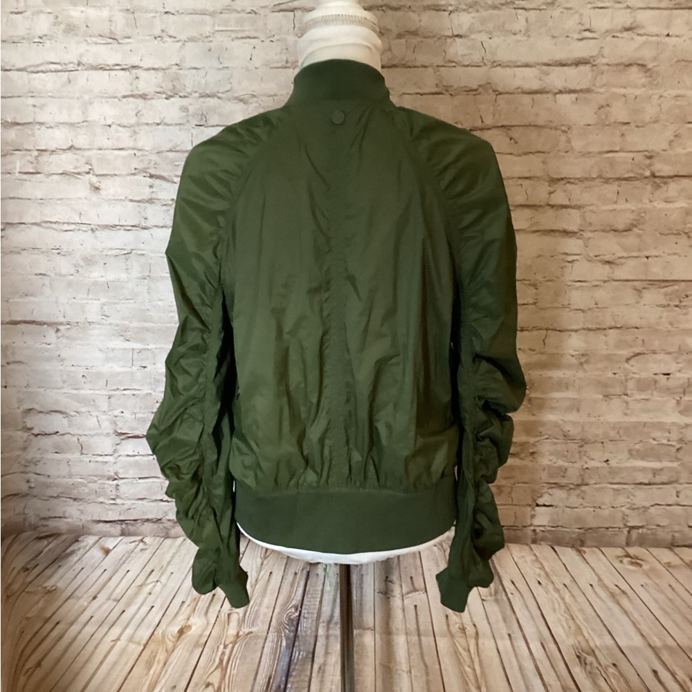 Hunter green Bomber rushed arm jacket - Picture 6 of 7